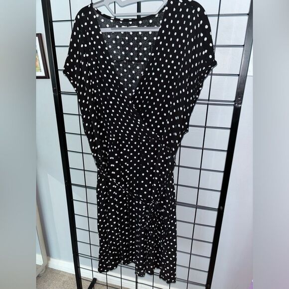Gray by Grayson Social Plus Size Black and White Polka Dot Dress EUC - Picture 2 of 13